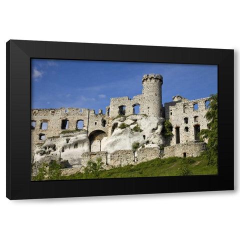 Poland Close-up of Ogrodzieniec Castle Black Modern Wood Framed Art Print with Double Matting by Zuckerman, Jim