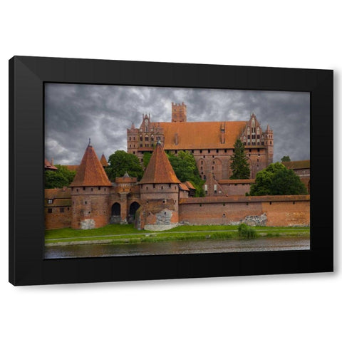 Europe, Poland, Malbork Medieval Malbork Castle Black Modern Wood Framed Art Print by Zuckerman, Jim
