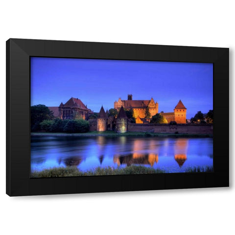 Europe, Poland, Malbork Medieval Malbork Castle Black Modern Wood Framed Art Print by Zuckerman, Jim