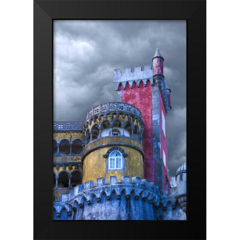 Portugal, Sintra Detail of Pena Palace Black Modern Wood Framed Art Print by Zuckerman, Jim