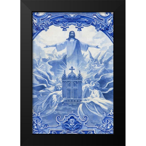 Portugal, Porto Ildefonso Church Mosaic Black Modern Wood Framed Art Print by Zuckerman, Jim