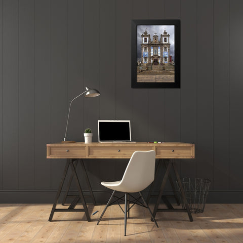 Portugal, Porto Front of Santo Ildefonso Church Black Modern Wood Framed Art Print by Zuckerman, Jim