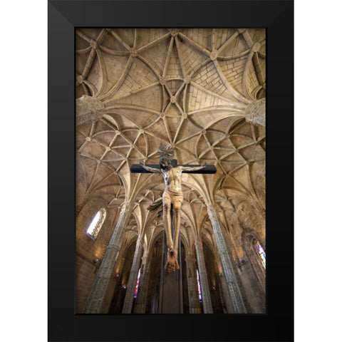 Portugal, Lisbon Jeronimos Monastery= interior Black Modern Wood Framed Art Print by Zuckerman, Jim