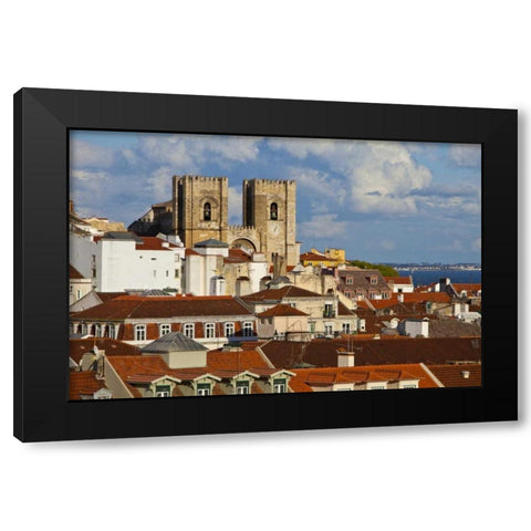 Portugal, Lisbon Lisbon Cathedral in daytime Black Modern Wood Framed Art Print by Zuckerman, Jim