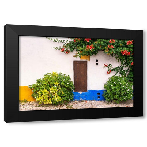 Europe-Portugal-Obidos-Colorful house Black Modern Wood Framed Art Print with Double Matting by Jaynes Gallery
