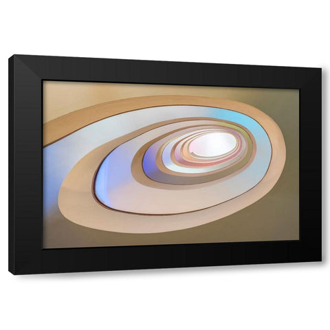 Europe-Portugal-Porto-Spiral staircase in hotel Black Modern Wood Framed Art Print by Jaynes Gallery