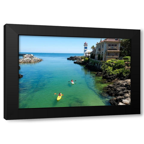 Cascais-Portugal Kayaking in the waterway neat the palace Black Modern Wood Framed Art Print with Double Matting by McRoberts, Julien