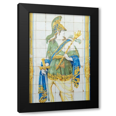 Cascais-Portugal Store front tile signs from the 1800s Black Modern Wood Framed Art Print with Double Matting by McRoberts, Julien