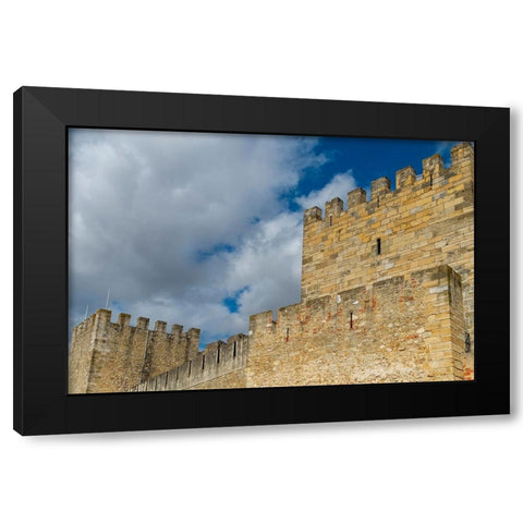 Lisbon- Portugal. Castelo Sao Jorge overlooks the city of Lisbon Black Modern Wood Framed Art Print with Double Matting by McRoberts, Julien