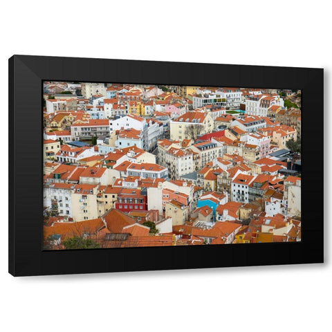 Lisbon- Portugal. View of beautiful Lisbon with its ancient buildings. Black Modern Wood Framed Art Print by McRoberts, Julien