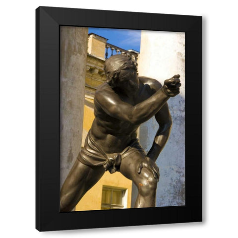 Russia, Pushkin Statue at Alexander Palace Black Modern Wood Framed Art Print with Double Matting by Ross, Nancy ,  Steve