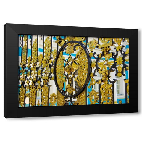 Russia, Pushkin Gate detail at Catherine Palace Black Modern Wood Framed Art Print by Ross, Nancy ,  Steve