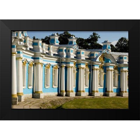 Russia, Pushkin Portion of Catherine Palace Black Modern Wood Framed Art Print by Ross, Nancy ,  Steve