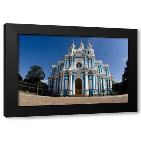 Russia, St Petersburg Smolny Cathedral Black Modern Wood Framed Art Print by Ross, Nancy ,  Steve