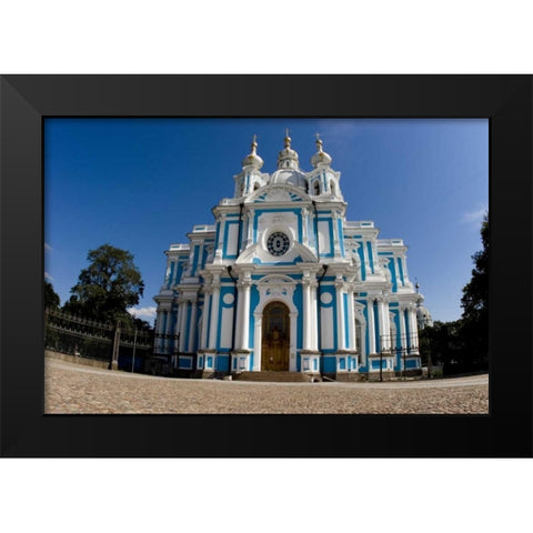 Russia, St Petersburg Smolny Cathedral Black Modern Wood Framed Art Print by Ross, Nancy ,  Steve
