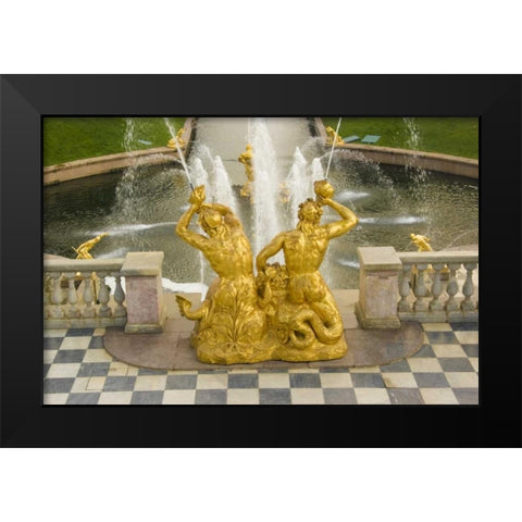 Russia Samson fountain at Peterhof Black Modern Wood Framed Art Print by Ross, Nancy ,  Steve