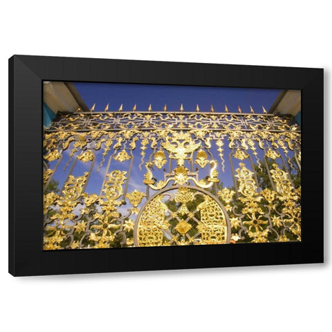 Russia, Pushkin Gate detail at Catherine Palace Black Modern Wood Framed Art Print by Ross, Nancy ,  Steve