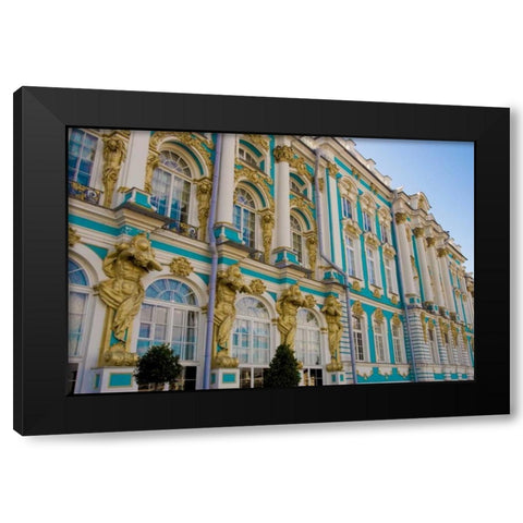 Russia, Pushkin Portion of Catherine Palace Black Modern Wood Framed Art Print by Ross, Nancy ,  Steve