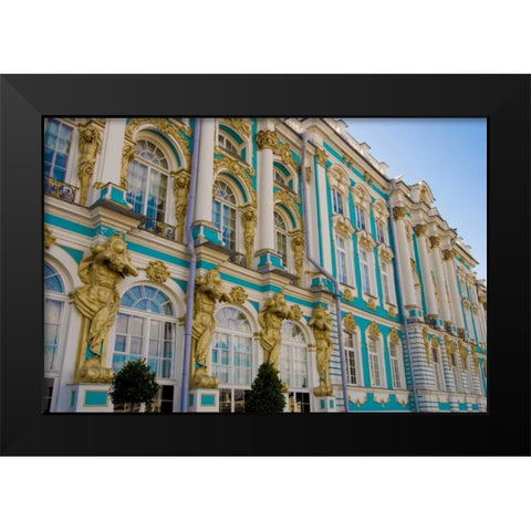 Russia, Pushkin Portion of Catherine Palace Black Modern Wood Framed Art Print by Ross, Nancy ,  Steve