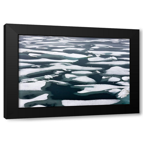 Floating ice in Chukchi Sea-Russian Far East Black Modern Wood Framed Art Print by Su, Keren