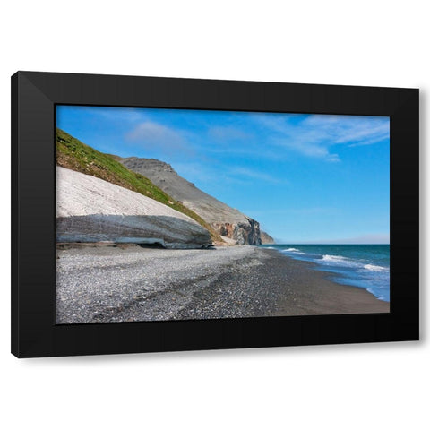 Beach-Cape Dezhnev-most eastern corner of Eurasia-Russian Far East Black Modern Wood Framed Art Print with Double Matting by Su, Keren
