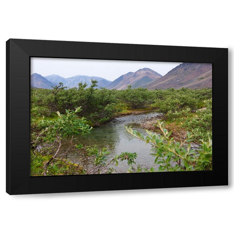 Glacier river-Yttygran Island-Bering Sea-Russia Far East Black Modern Wood Framed Art Print by Su, Keren