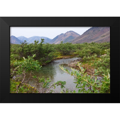 Glacier river-Yttygran Island-Bering Sea-Russia Far East Black Modern Wood Framed Art Print by Su, Keren