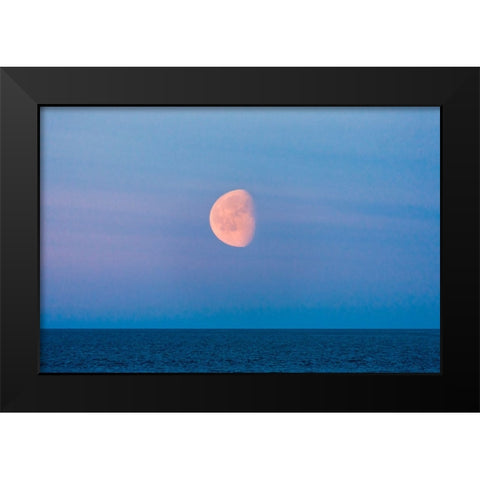Moon over the Bering Sea-Russia Far East Black Modern Wood Framed Art Print by Su, Keren
