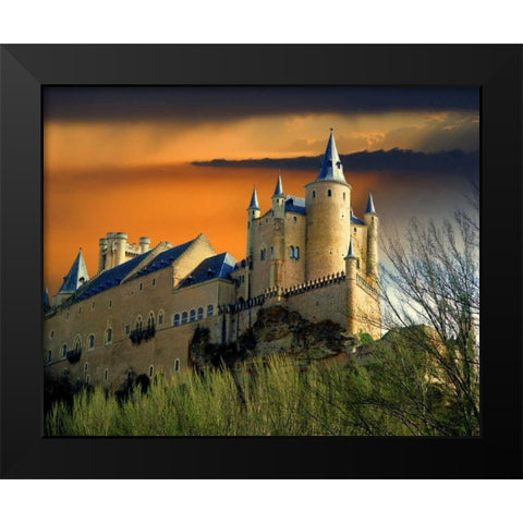 Europe, Spain, Segovia Alcazar castle at sunset Black Modern Wood Framed Art Print by Zuckerman, Jim