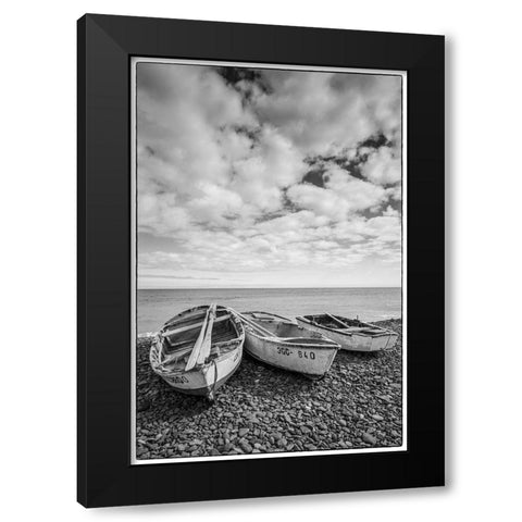 Spain-Canary Islands-Fuerteventura Island-Pozo Negro-fishing boats Black Modern Wood Framed Art Print with Double Matting by Bibikow, Walter