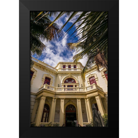 Spain-Canary Islands-Tenerife Island-San Cristobal de La Laguna-Casino de La Laguna Black Modern Wood Framed Art Print by Bibikow, Walter