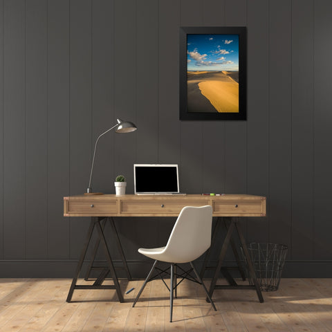 Spain-Canary Islands-Gran Canaria Island-Maspalomas-Maspalomas Dunes National Park Black Modern Wood Framed Art Print by Bibikow, Walter