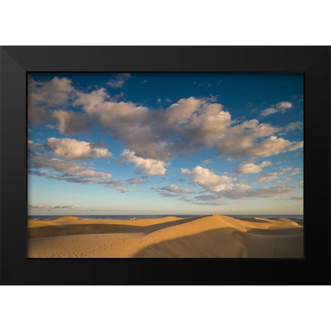 Spain-Canary Islands-Gran Canaria Island-Maspalomas-Maspalomas Dunes National Park Black Modern Wood Framed Art Print by Bibikow, Walter