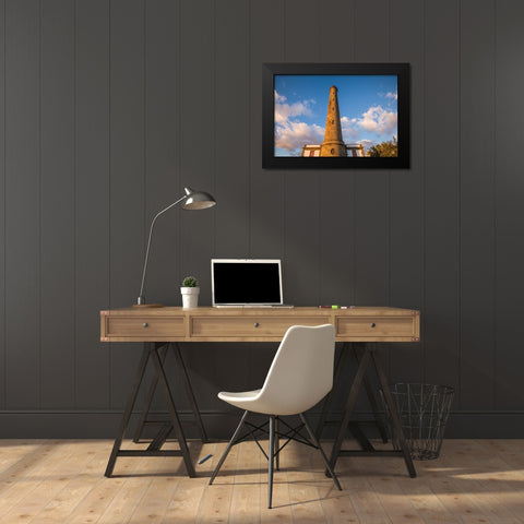 Spain-Canary Islands-Gran Canaria Island-Maspalomas-Maspalomas Lighthouse-sunset Black Modern Wood Framed Art Print by Bibikow, Walter