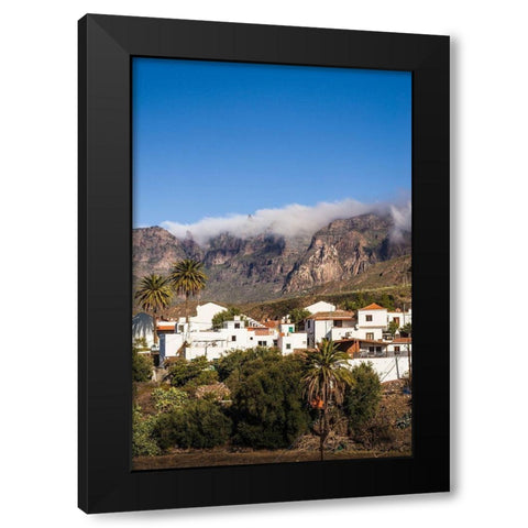 Spain-Canary Islands-Gran Canaria Island-Santa Lucia de Tirajana-town view Black Modern Wood Framed Art Print by Bibikow, Walter