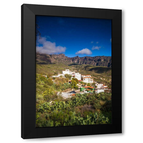 Spain-Canary Islands-Gran Canaria Island-San Bartolome de Tirajana-high angle view of town Black Modern Wood Framed Art Print by Bibikow, Walter