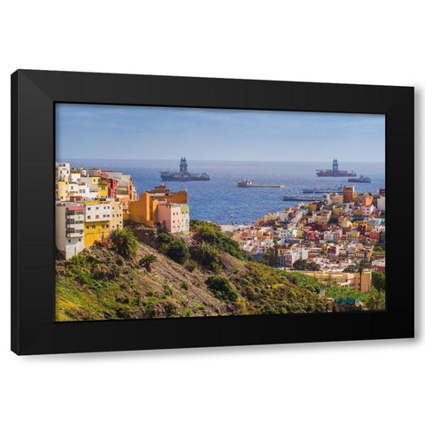 Spain-Canary Islands-Gran Canaria Island-Las Palmas de Gran Canaria Black Modern Wood Framed Art Print by Bibikow, Walter