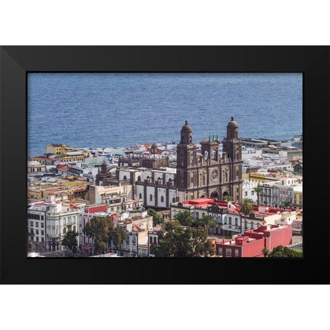 Spain-Canary Islands-Gran Canaria Island-Las Palmas de Gran Canaria-Catedral de Santa Ana Black Modern Wood Framed Art Print by Bibikow, Walter