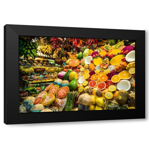 Spain-Canary Islands-Gran Canaria Island-Las Palmas de Gran Canaria-Covered Market Black Modern Wood Framed Art Print with Double Matting by Bibikow, Walter