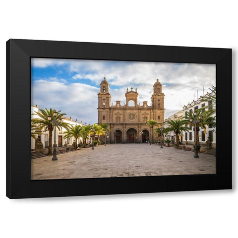 Spain-Canary Islands-Gran Canaria Island-Las Palmas de Gran Canaria-Catedral de Santa Ana-exterior Black Modern Wood Framed Art Print with Double Matting by Bibikow, Walter