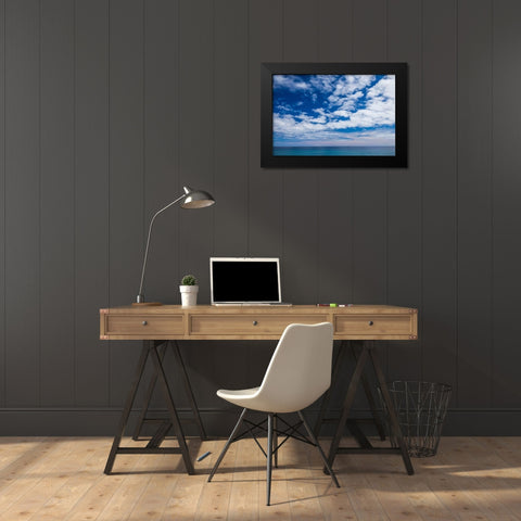 Canary Islands-Fuerteventura Island-Costa Calma-high angle view of Playa de Sotavento beach Black Modern Wood Framed Art Print by Bibikow, Walter