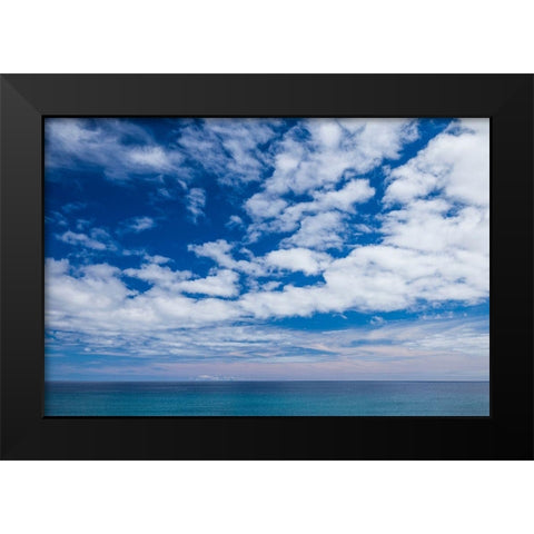 Canary Islands-Fuerteventura Island-Costa Calma-high angle view of Playa de Sotavento beach Black Modern Wood Framed Art Print by Bibikow, Walter