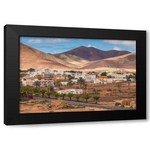 Canary Islands-Fuerteventura Island-Toto-desert village view Black Modern Wood Framed Art Print with Double Matting by Bibikow, Walter
