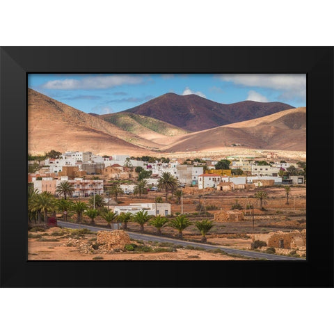 Canary Islands-Fuerteventura Island-Toto-desert village view Black Modern Wood Framed Art Print by Bibikow, Walter