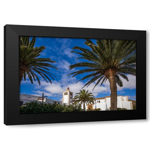 Canary Islands-Fuerteventura Island-Betancuria-Iglesia de Santa Maria church-exterior Black Modern Wood Framed Art Print with Double Matting by Bibikow, Walter