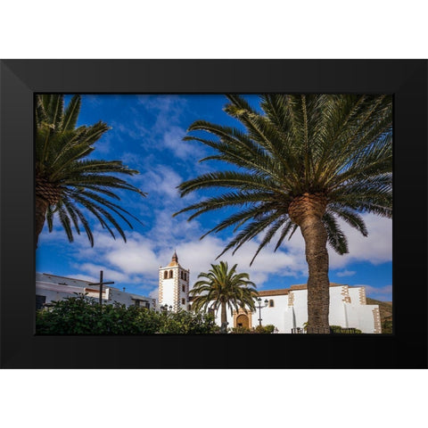 Canary Islands-Fuerteventura Island-Betancuria-Iglesia de Santa Maria church-exterior Black Modern Wood Framed Art Print by Bibikow, Walter