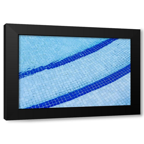 Canary Islands-Fuerteventura Island-Caleta de Fuste-beachside swimming pool Black Modern Wood Framed Art Print with Double Matting by Bibikow, Walter