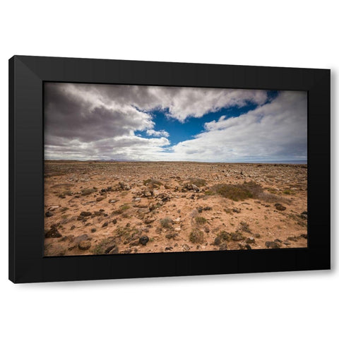 Canary Islands-Fuerteventura Island-Punto de Paso Chico-west coast desert landscape Black Modern Wood Framed Art Print by Bibikow, Walter