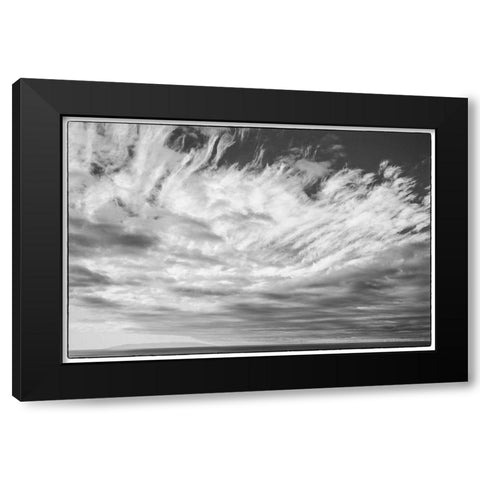 Canary Islands-La Palma Island-Puerto Naos-dramatic sky and view towards El Hierro Island Black Modern Wood Framed Art Print with Double Matting by Bibikow, Walter