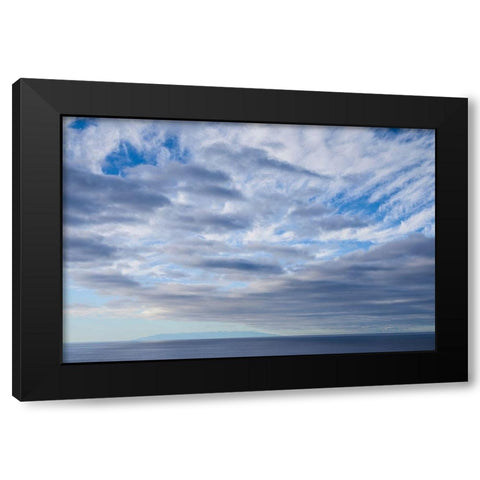 Canary Islands-La Palma Island-Puerto Naos-dramatic sky and view towards El Hierro Island Black Modern Wood Framed Art Print with Double Matting by Bibikow, Walter